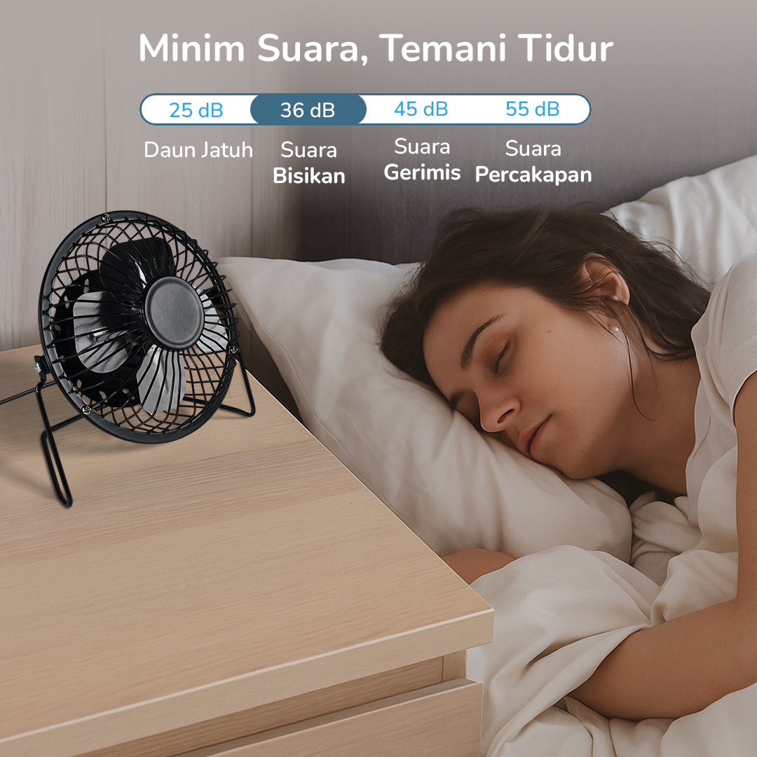 Gambar produk SANHUAI Kipas Angin Meja Portable Desk Table Fan USB 5.3 Inch 2.5W - A18