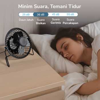 Gambar produk SANHUAI Kipas Angin Meja Portable Desk Table Fan USB 5.3 Inch 2.5W - A18