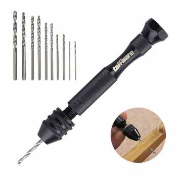 Gambar produk Taffware Bor Tangan Manual HSS Twist Drills dengan 10 Mata Bor - 3003