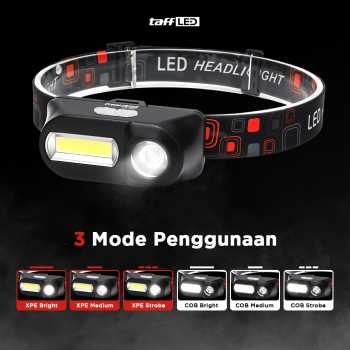 Gambar produk TaffLED Headlamp Flashlight Headlight LED 3 Modes XPE COB - KX-1804
