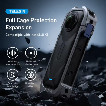 Gambar produk TELESIN Case Pelindung Action Cam Full Cage Protection for Insta360 X5 - S6-FMS-19-TIS