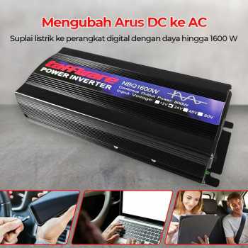 Gambar produk Taffware Power Inverter Mobil Pure Sine Wave AC 220V 1600W DC 24V - NBQ1600W