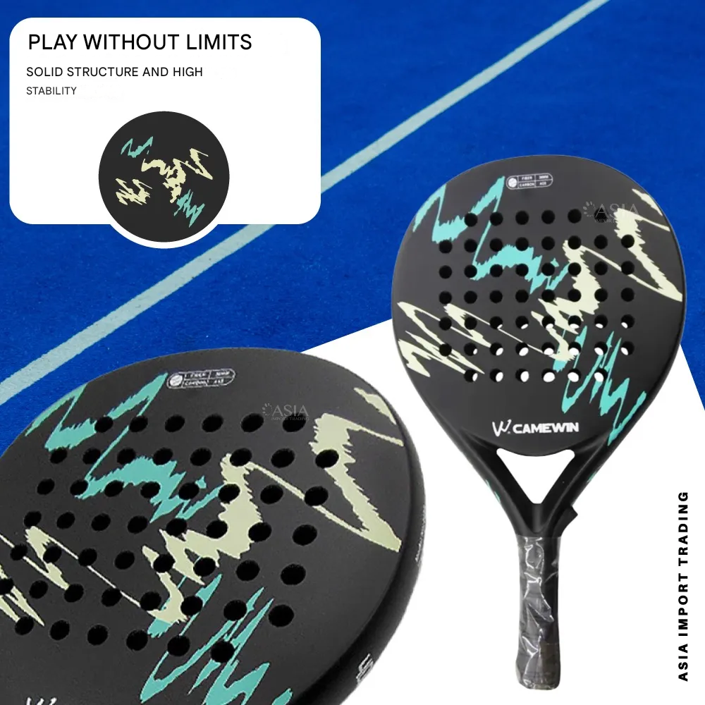 Gambar produk CAMEWIN Raket Padel Teardrop Carbon Glass Fiber 3.8cm Thickness 360g - 4018