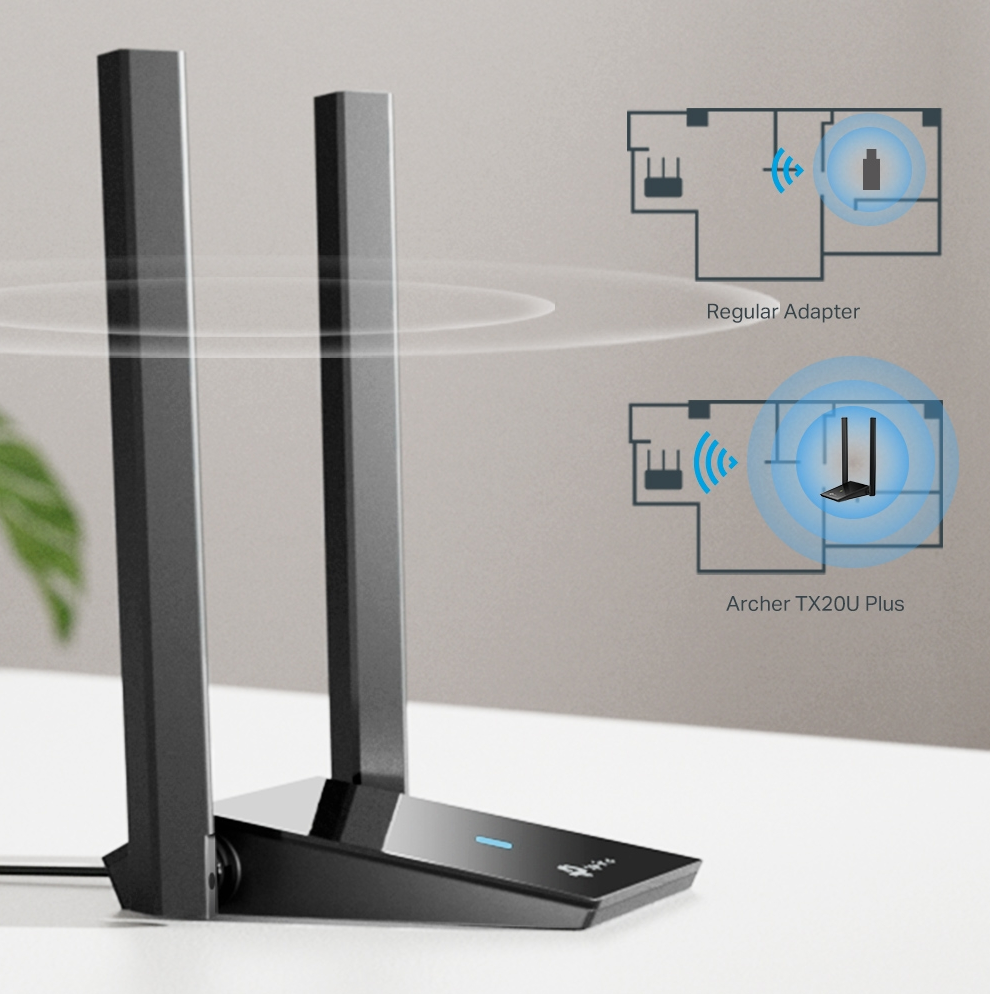 Gambar produk TP-Link Archer AX1800 High Gain WiFi 6 Adapter USB 3.0 Dual Band - TX20U Plus