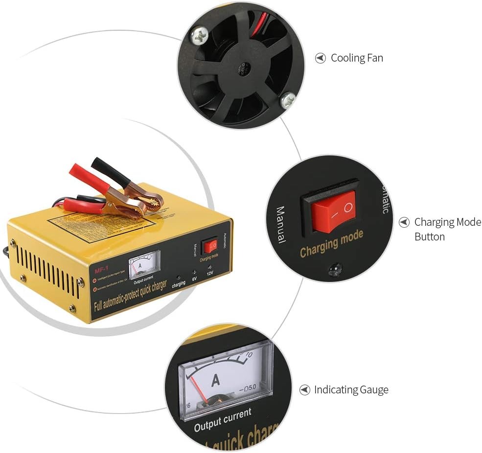 Gambar produk UrbanRoad Charger Aki Mobil Motor Intelligent Battery Charger 6V/12V - MF1