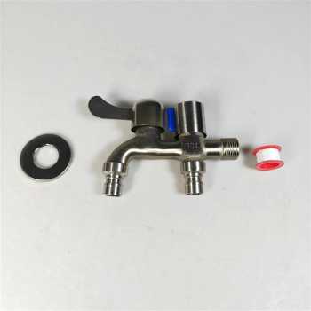 Gambar produk TAOR Keran Air Faucet Double Water Outlet Mop Pool Tap Stainless Steel - TA2