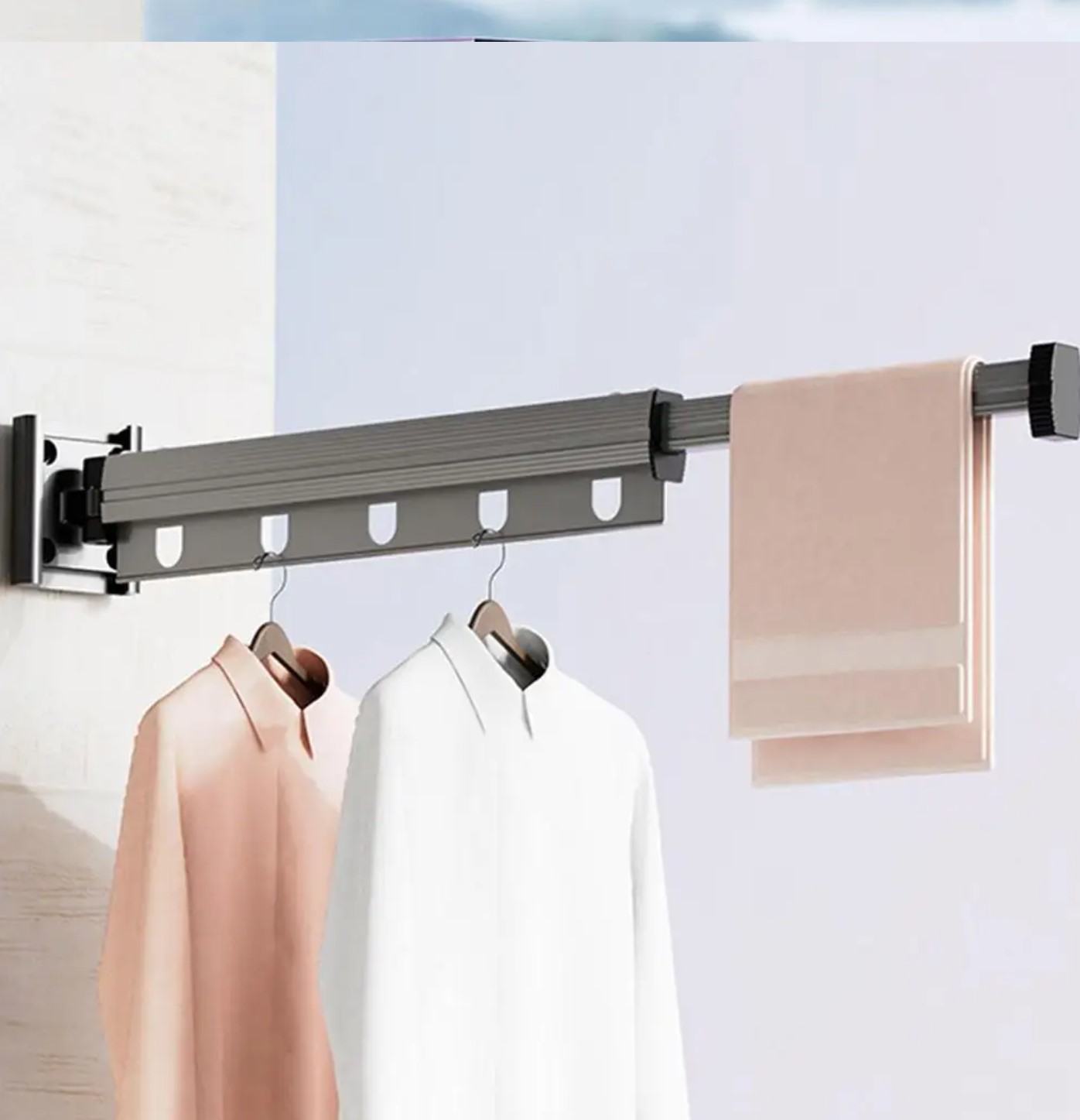 Gambar produk FMA Gantungan Baju Jemuran Hanger Drying Rack Aluminium Alloy One Fold - F-125