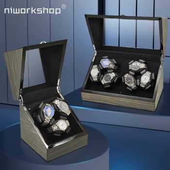 Gambar produk Niworkshop Watch Winder Box Automatic Kotak Display Jam Tangan 6 Slot - WX-3366