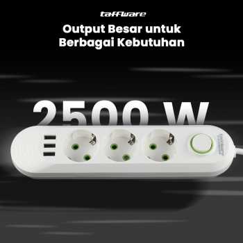 Gambar produk Taffware Stop Kontak USB Port EU Plug 10A 110-250V 2500W 3 Lubang - QL-1071U / QL-1072U