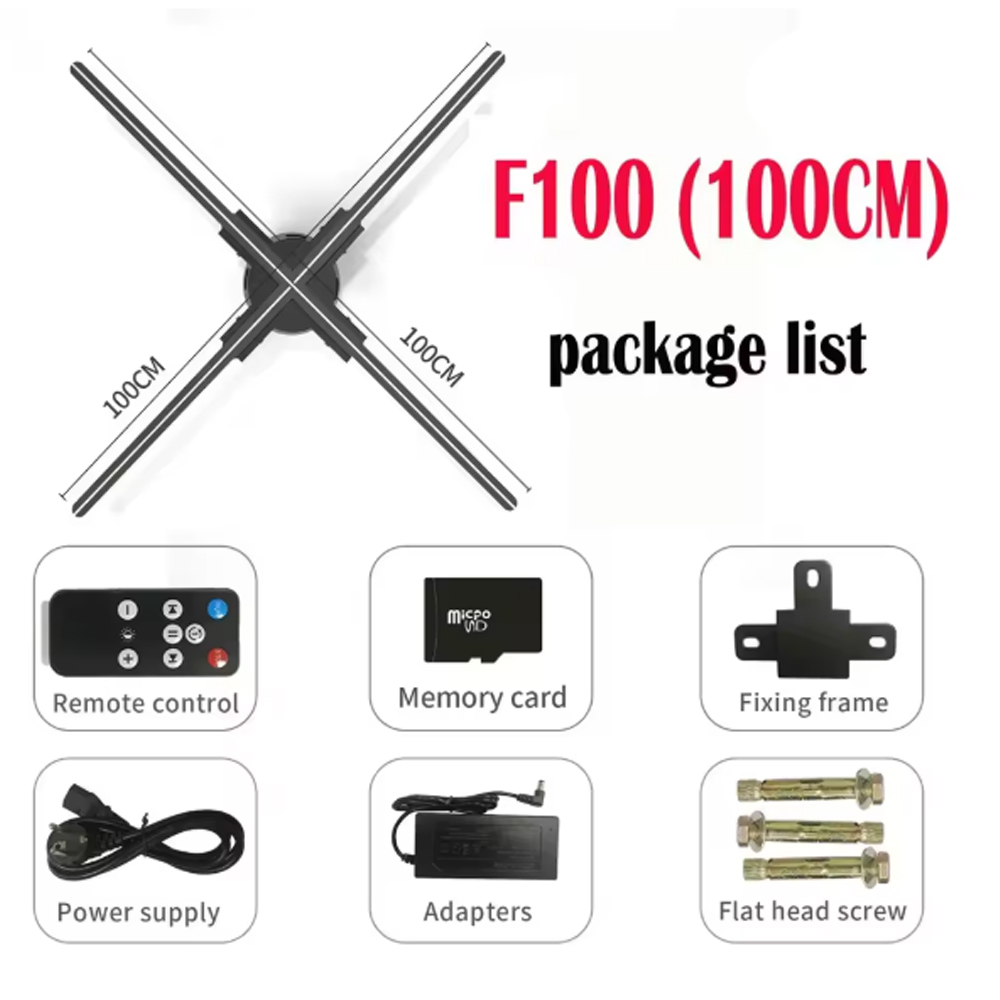 Gambar produk Onlytool Proyektor Kipas 3D Hologram Display Fan Projector LED 1M - F100