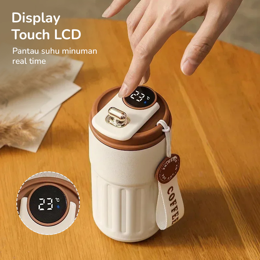 Gambar produk Muloo Botol Minum Tumbler Smart Display Stainless Steel 400ml - M45