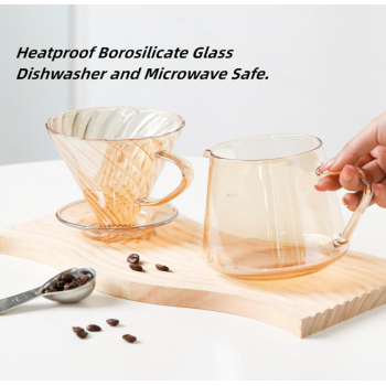 Gambar produk WURJO Teko Kopi Coffee Server V60 Borosilicate Glass 1-2 Cup 300ml - WJ9