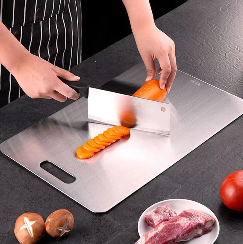 Gambar produk WONDER Alas Potong Sayuran Multifungsi Cutting Board Stainless Steel 25x15cm - W02