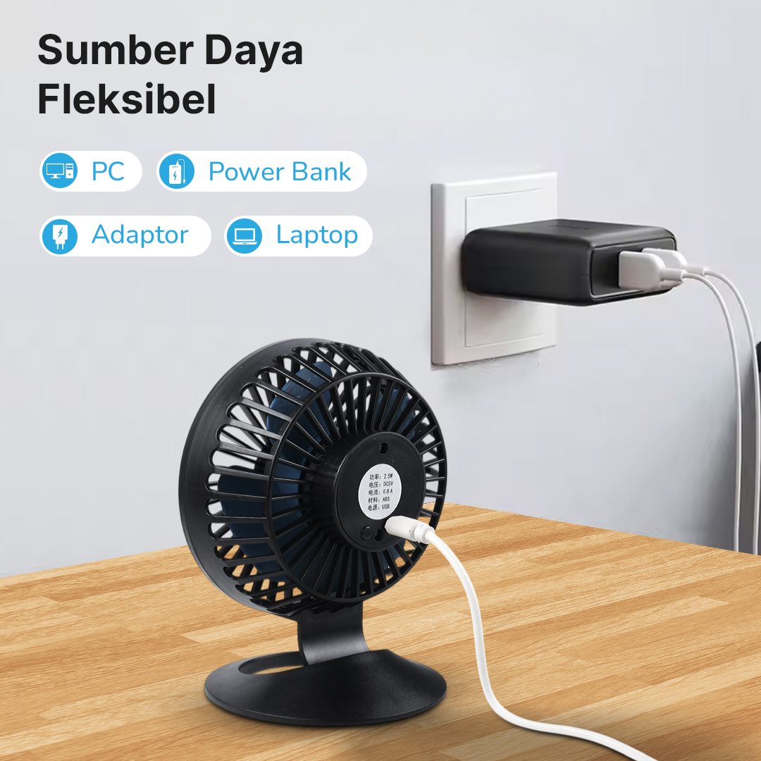 Gambar produk Tonewan Kipas Angin Meja Desk Fan USB 4.3 Inch - F2