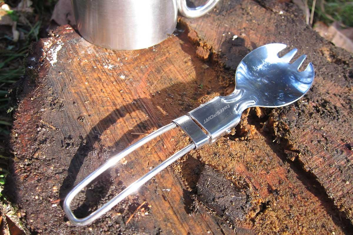 Gambar produk TaffSPORT Foldable Spoon Fork Sendok Garpu Lipat Stainless Steel 410 - SVGF2