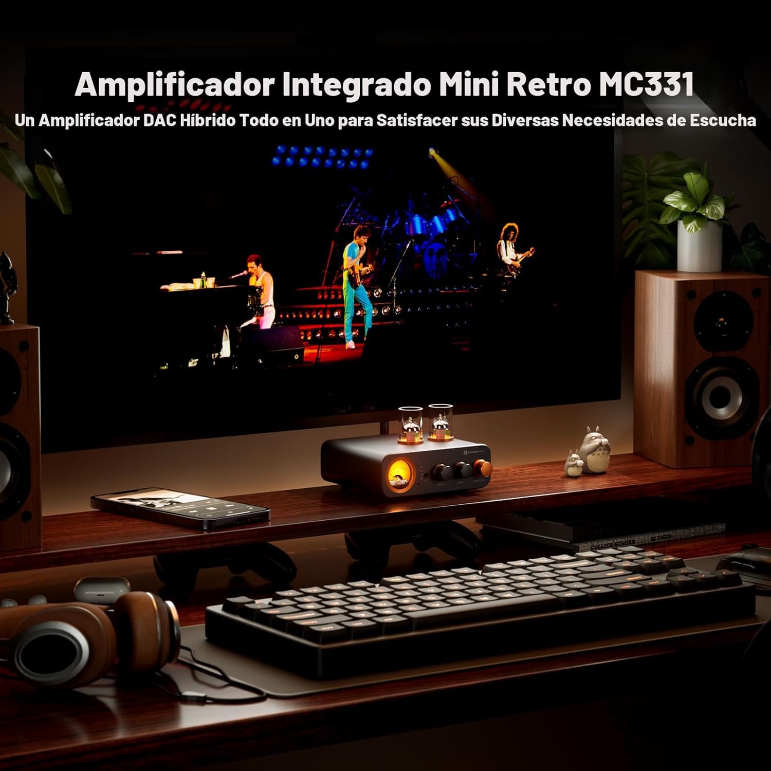 Gambar produk Fosi Audio Amplifier Tube Bluetooth DAC TPA3221 with VU Meter - MC331