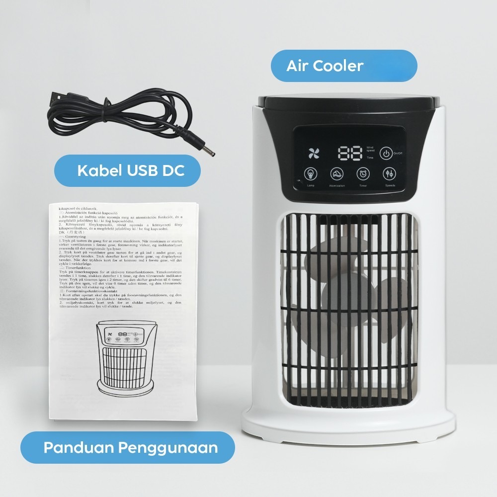 Gambar produk COMOPEZ Air Cooler Mini Fan AC 3in1 Kipas Penyejuk Ruangan 300ml - YY-01