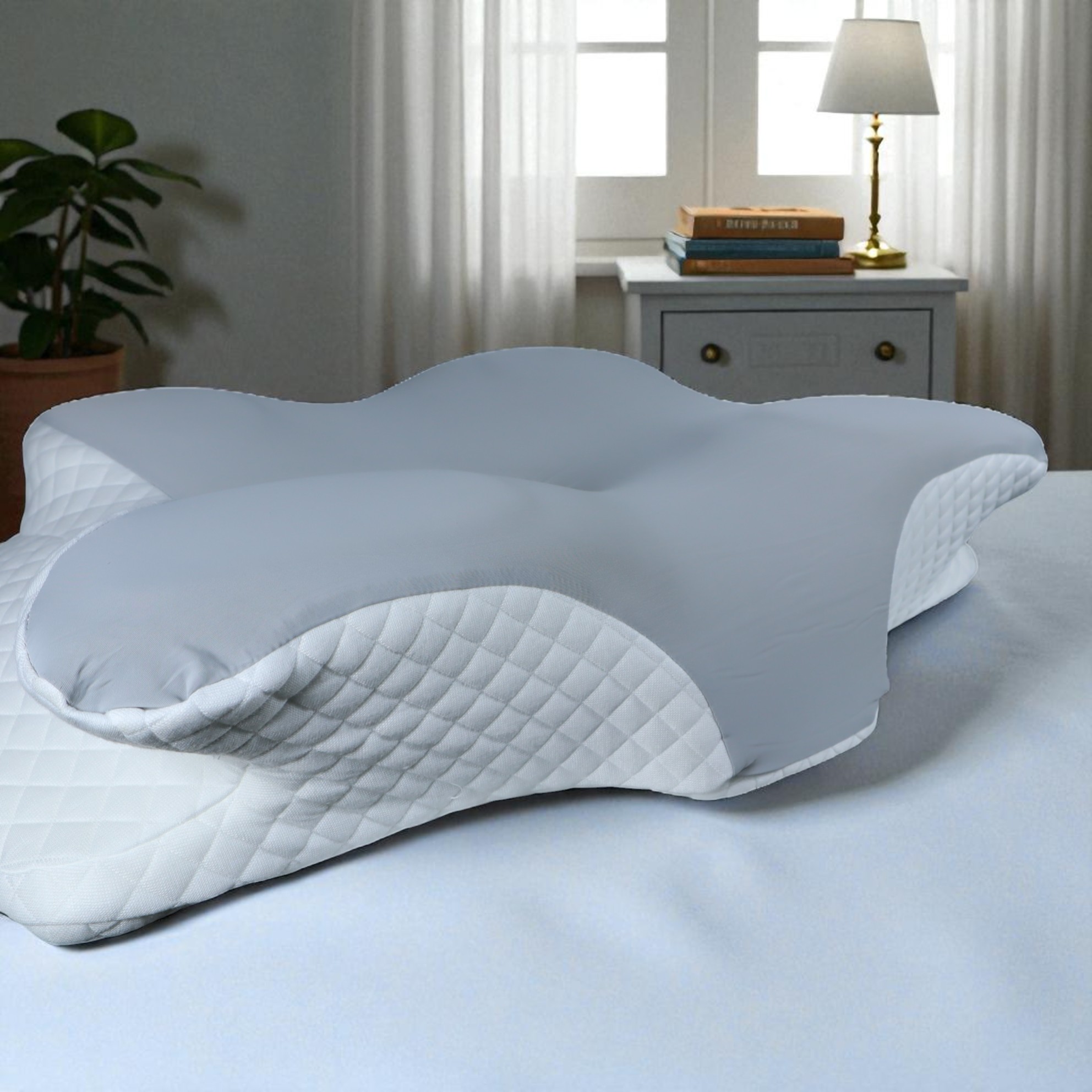 Gambar produk HEHUAI Bantal Memory Foam Orthopedic Pillow Reboud Butterfly Shape - MJ-8149