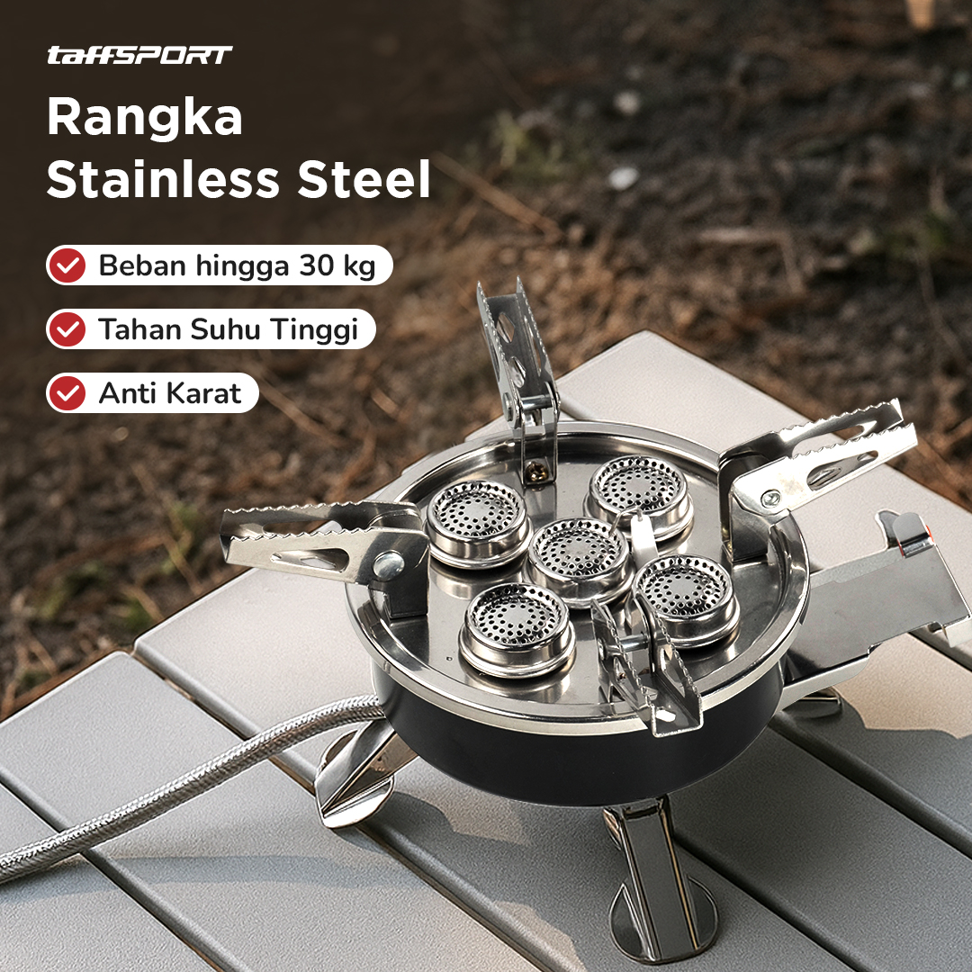 Gambar produk TaffSPORT Kompor Gas Portable Lipat 5 Burner Ultralight Camping Stove - WS542