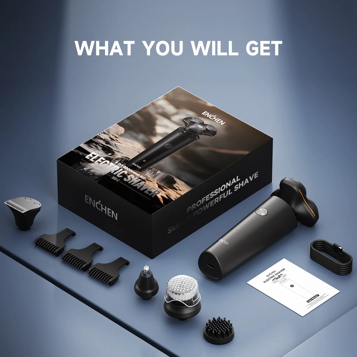 Gambar produk ENCHEN Alat Cukur Elektrik 5in1 3D Magnetic Electric Shaver Waterproof - X8S-C