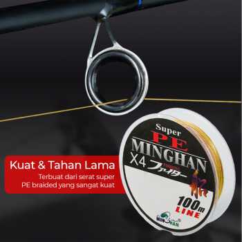 Gambar produk TaffSPORT MINGHAN Senar Benang Tali Pancing Super PE Braided Line 100M 0.8 - X4