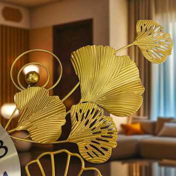 Gambar produk TaffHOME Jam Dinding Besi Elegan Ginkgo Biloba Silent Movement 91cm - 2221JH