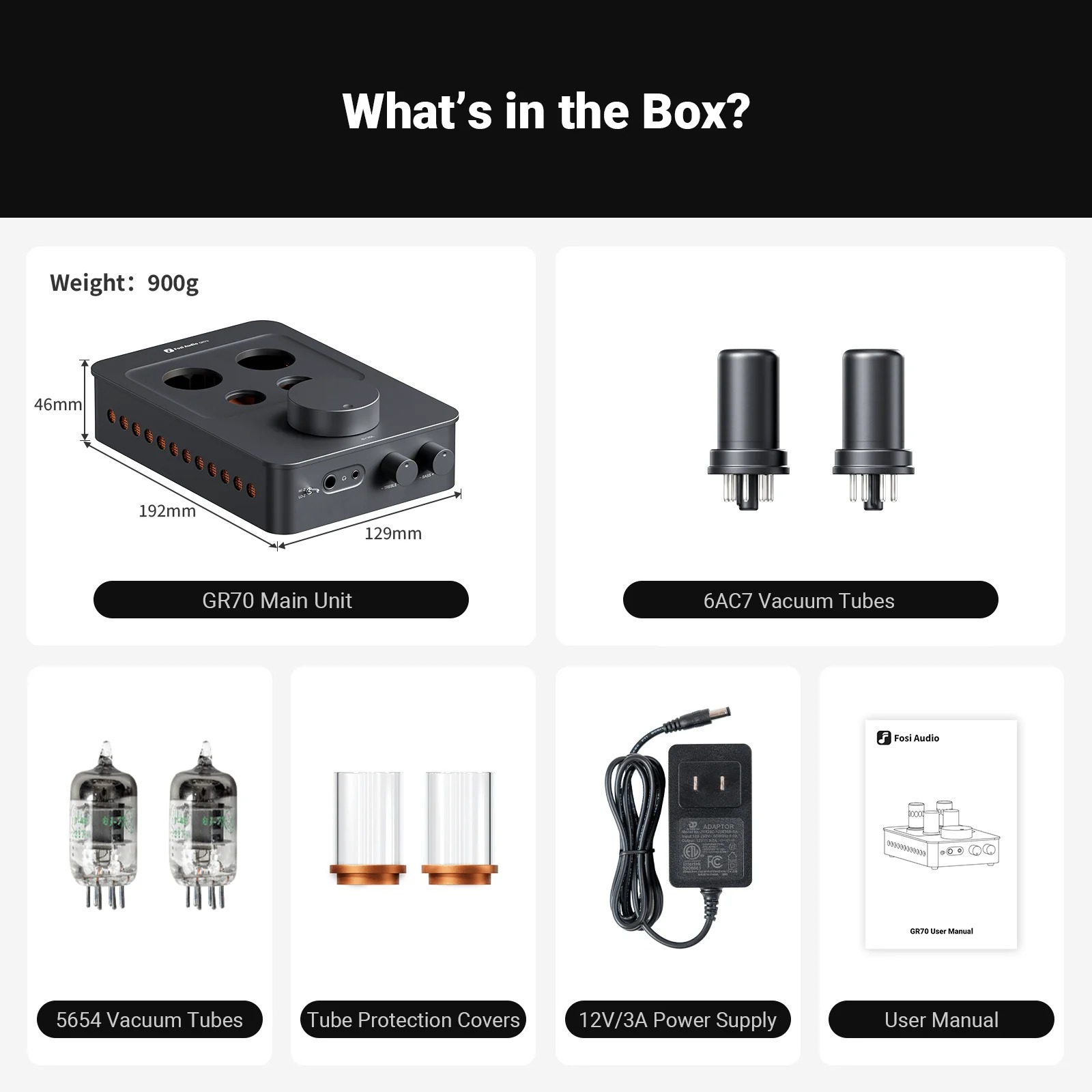 Gambar produk Fosi Audio Amplifier Quad Tube Hi-Fi Headphone DAC with Volume Knob - GR70