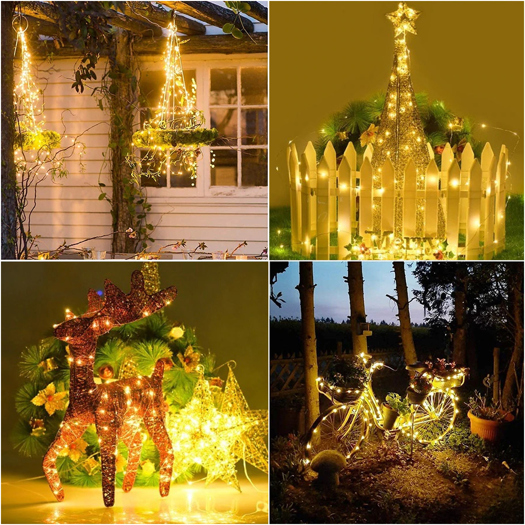 WELPUR Lampu Hias String Lights Solar Power Waterproof 200LED 22M - LISM-11 Gambar produk WELPUR Lampu Hias String Lights Solar Power Waterproof 200LED 22M - LISM-11