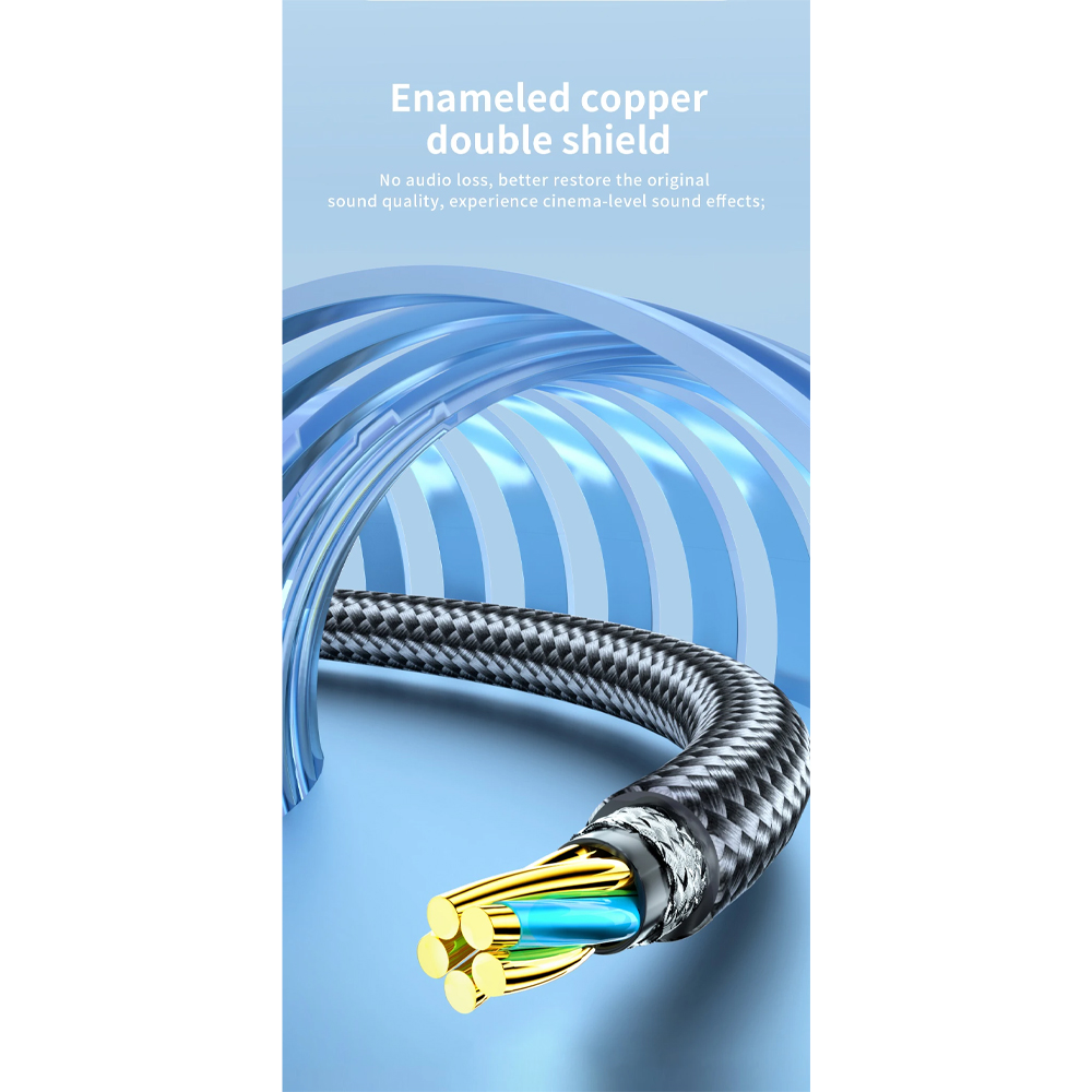 Gambar produk ESSAGER Kabel Audio Jack 3.5mm Male to Female HiFi 3 Sections 1M - EYPY335-YYA0G