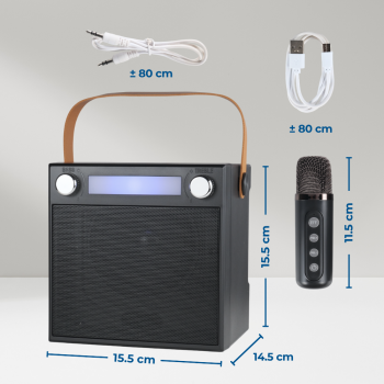Gambar produk MUWIND Speaker Bluetooth Karaoke Portable RGB with 2 Wireless 10W - WJ-A837