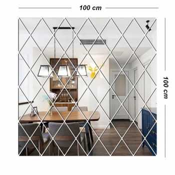 Gambar produk SOLEDI Sticker Cermin Dinding 3D Diamond Mirror 58 PCS Size L - SL58