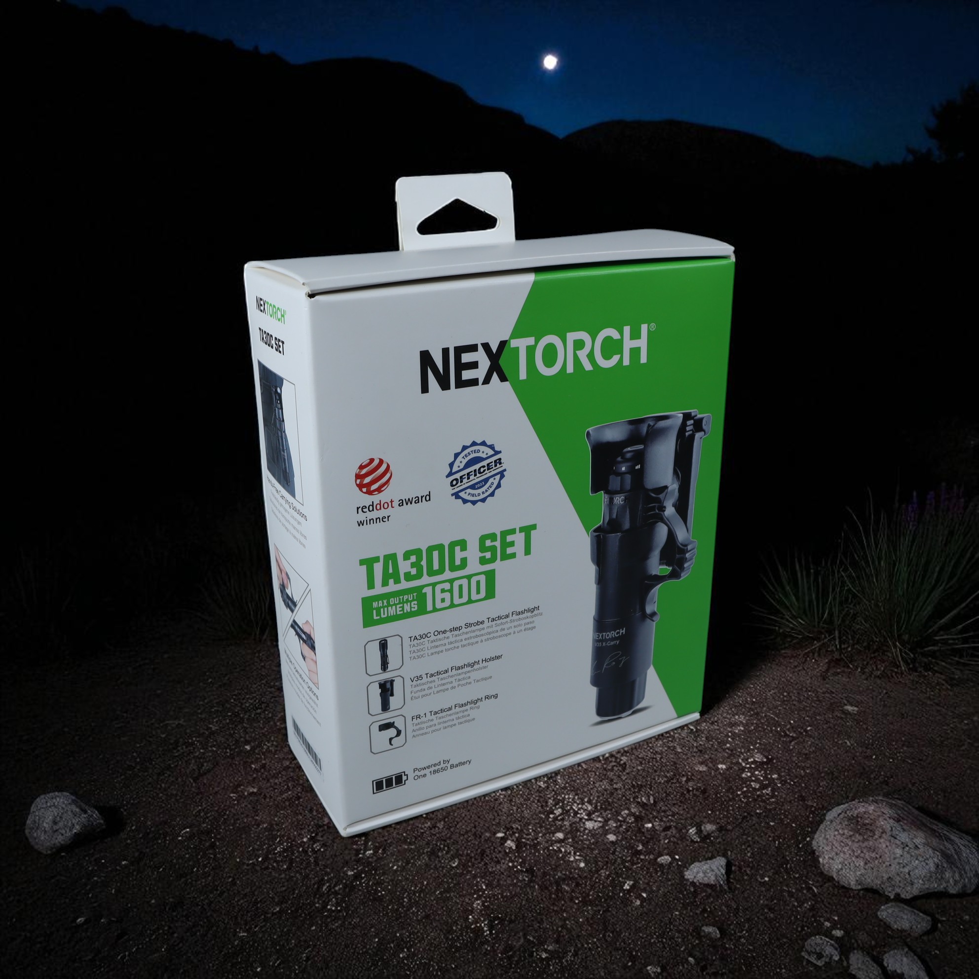 Gambar produk NEXTORCH Senter LED Tactical Flashlight IPX8 1600 Lumens with Holster - TA30C SET