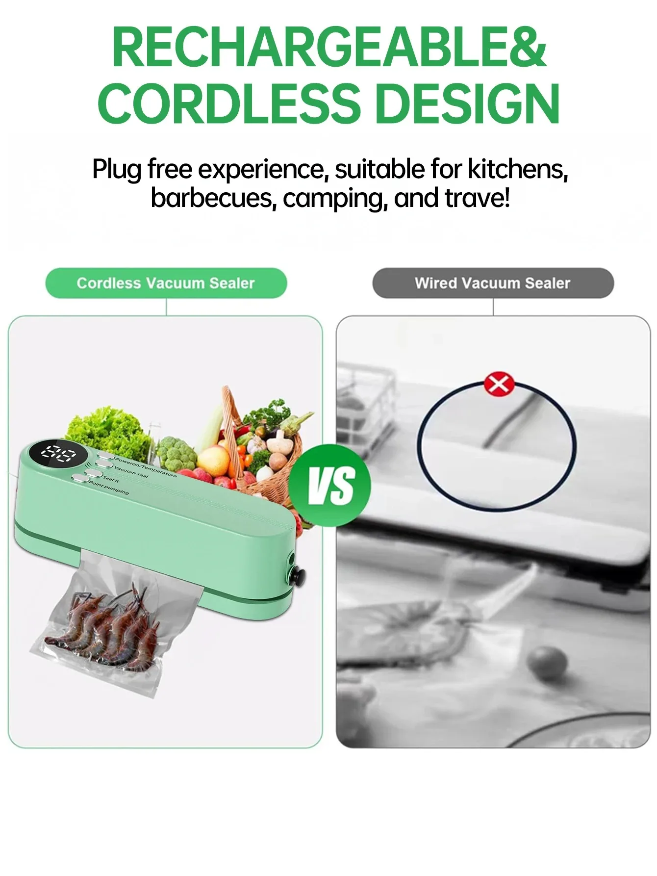 Gambar produk FMA Multifunctional Mini Vacuum Sealer Portable USB Charging 1200mAh - SJT-818