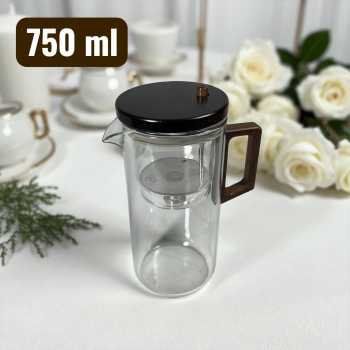 POETEA Teko Teh Kaca Saringan Tahan Panas One Click Filter Teapot - PT-75