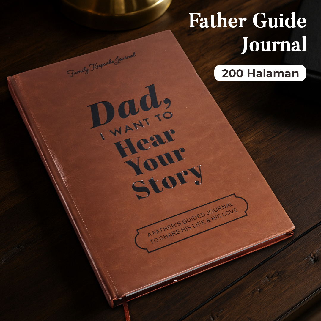 Gambar produk BOKME Buku Jurnal Leather Journal Personalized Father Guided Notebook - BK3