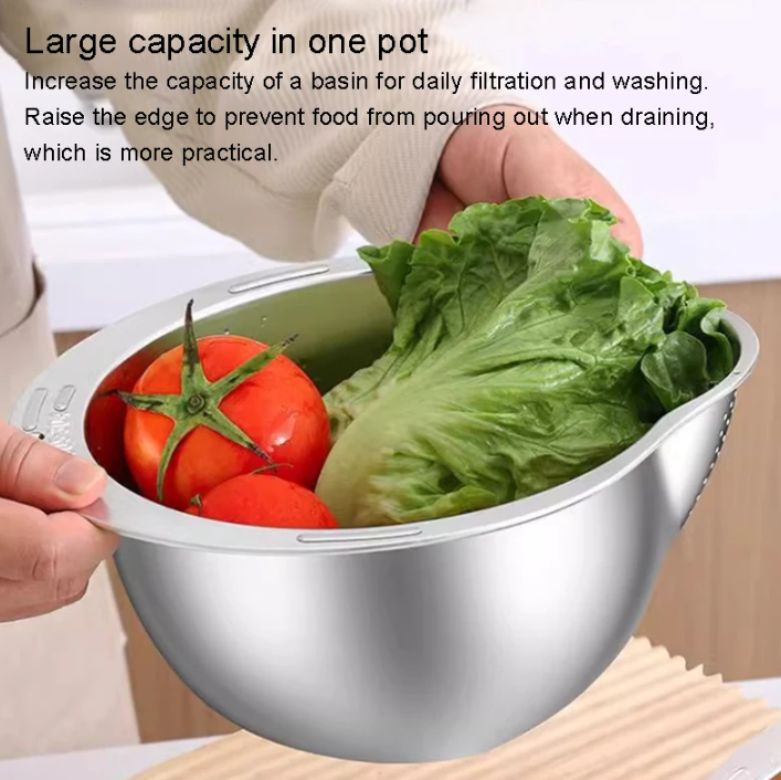 Gambar produk WONDER Pencuci Beras Rice Washer Strainer Bowl Stainless Steel - WD2