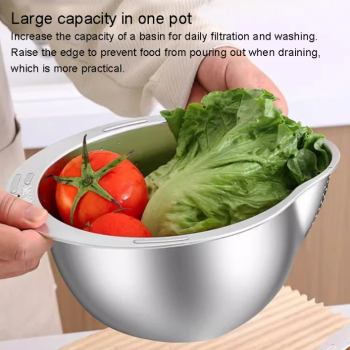 Gambar produk WONDER Pencuci Beras Rice Washer Strainer Bowl Stainless Steel - WD2