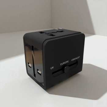 Gambar produk TRAVOR Universal Travel Adaptor Port USB Type C UK EU USA PD20W 6A - TR020