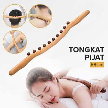 UOEO Alat Pijat Kayu Tongkat Massage Exercise Stick Ten Beads - U-10