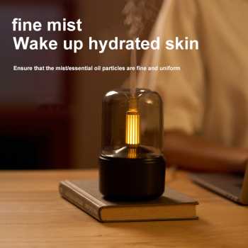 Gambar produk HAOYUNMA Air Humidifier Mini Ultrasonic Diffuser Candlelight 120ml - DQ702