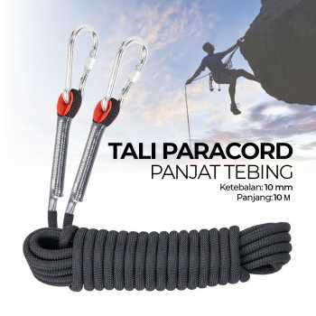 Gambar produk TaffSPORT Tali Paracord Panjat Tebing Climbing Rope 10mm Steel Buckle 10M - P4