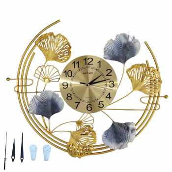 Gambar produk TaffHOME Jam Dinding Besi Elegan Ginkgo Biloba Silent Movement 66cm - 2086C