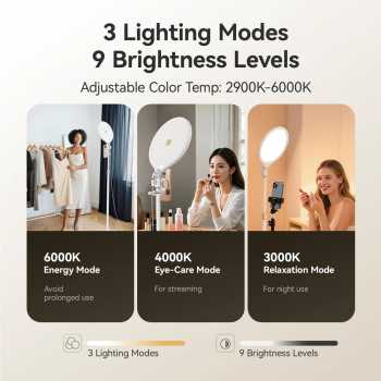 Gambar produk TELESIN Lampu Fill Light Dimmable 3in1 Temperature Flicker Free Desktop Version - P5-BGD