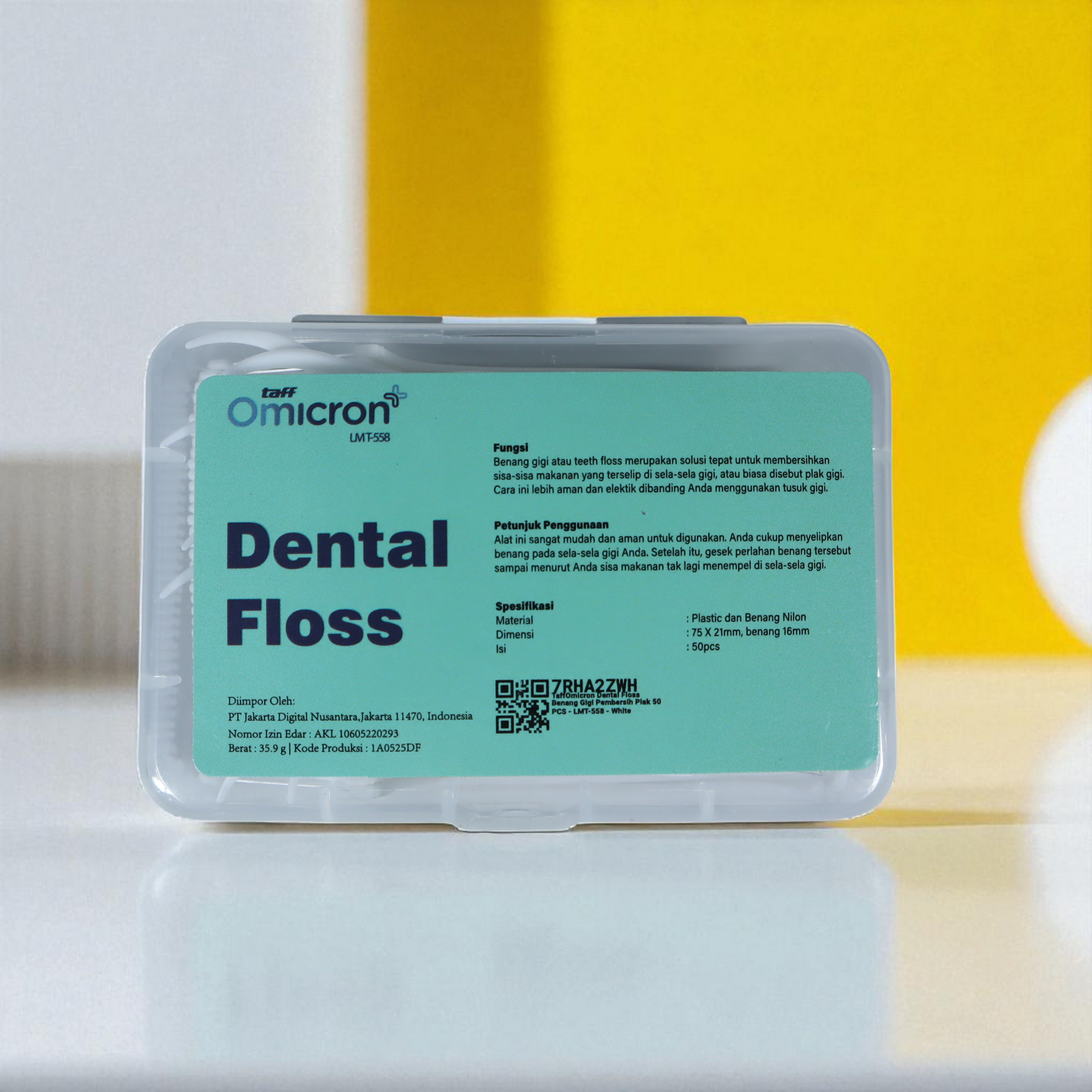 Gambar produk TaffOmicron Dental Floss Benang Gigi Pembersih Plak 50 PCS - LMT-558