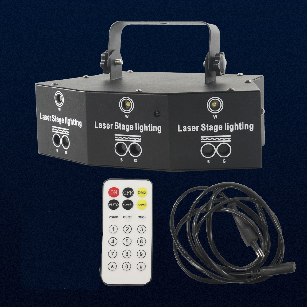 Gambar produk LINYEE Lampu Proyektor Disco Sensor Suara RGBW DMX512 25W 8 Pattern - LIN912