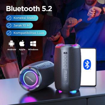 Gambar produk ZEALOT Speaker Bluetooth Portable Double Bass 360 RGB 10W - S61