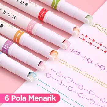 Gambar produk Xuanxuan Pena Spidol Renda Flower Line Shape Highlighter Pen 6PCS - DM-7006-8