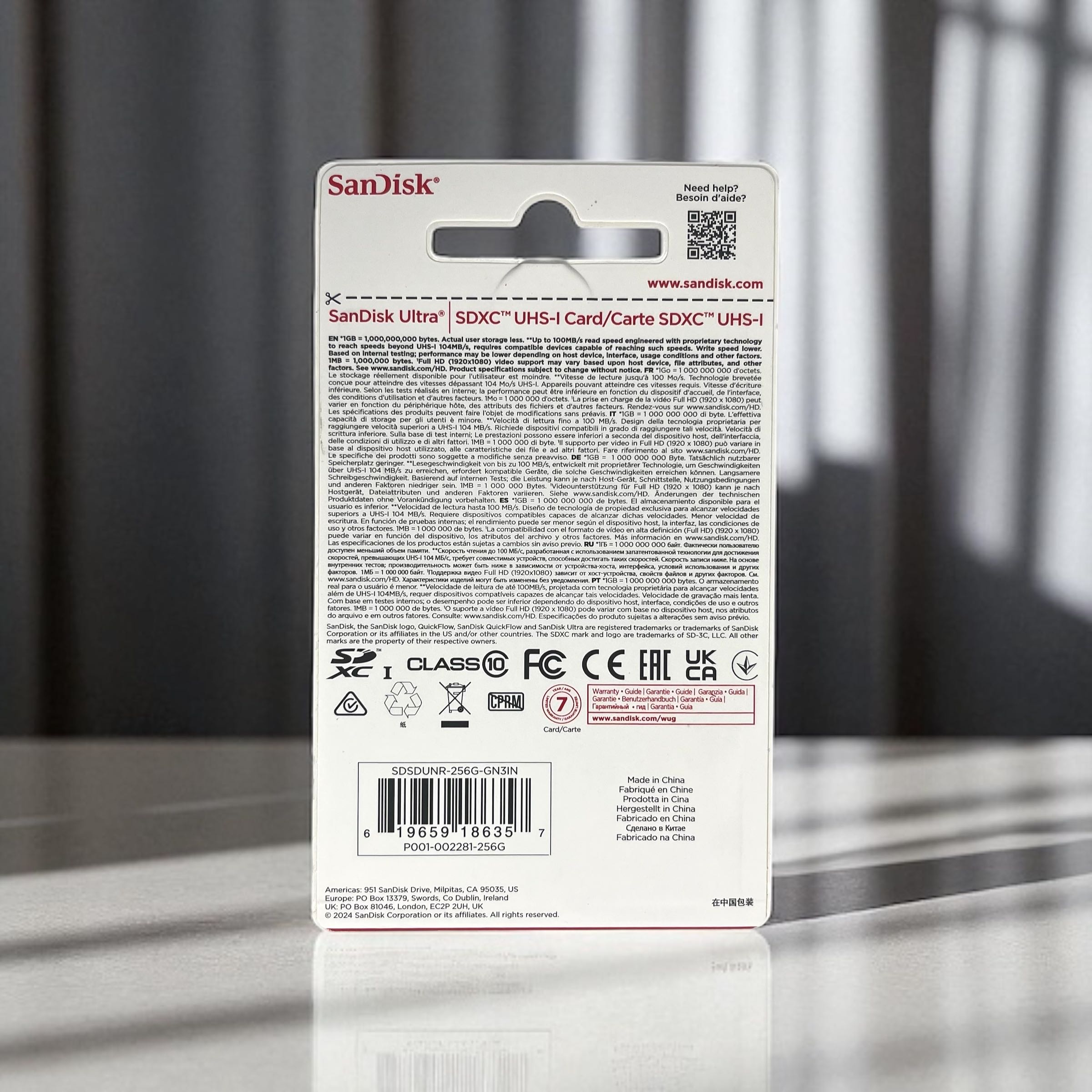 Gambar produk SanDisk Ultra SDHC/XC UHS-I Card Class 10 100MB/s 256GB - SDSDUNR-GN3IN