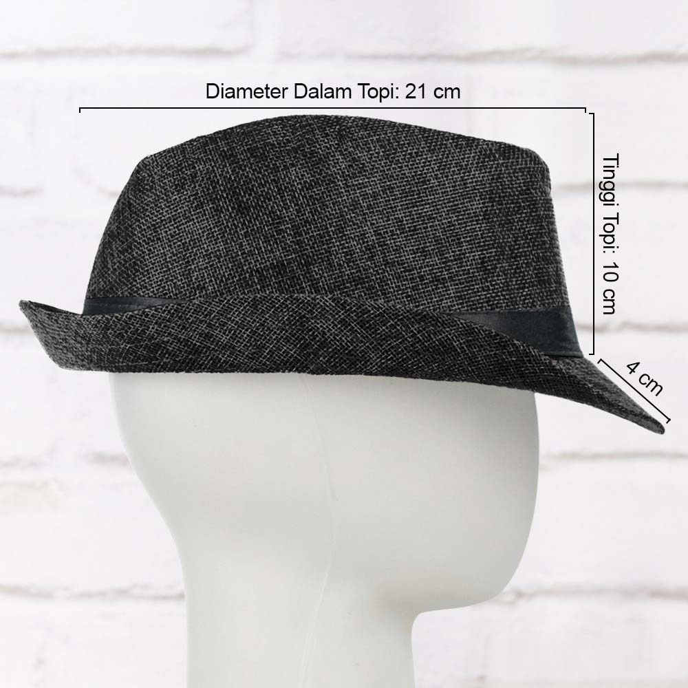 Gambar produk Yingrui Topi Fedora Unisex Laken Hat Jazz Classic Vintage - M-58