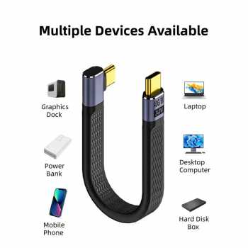 DIXSG Kabel USB Type C to Type C Fast Charging Thunderbolt 240W 14cm - D13